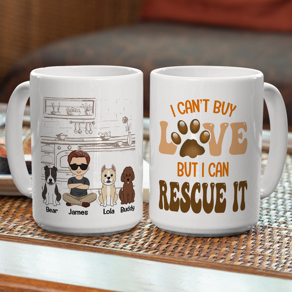 Custom Christmas Birthday Gifts For Dog Lovers • I Can Rescue Love - Personalized Coffee Mug