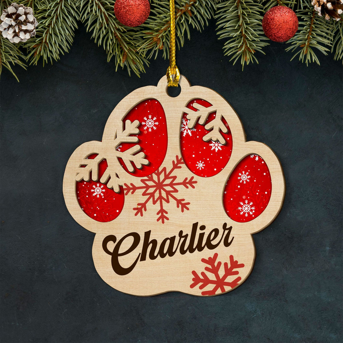 Custom Christmas Decor Home Birthday Gifts For Dog Lovers • Family And Pet Ornament 2 - Personalized 2-layered Wood Ornament
