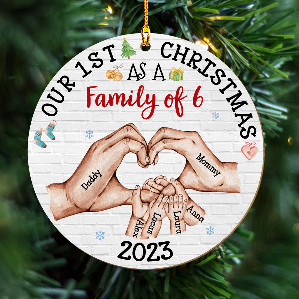 Our First Christmas - Personalized 1-layered Wood Ornament