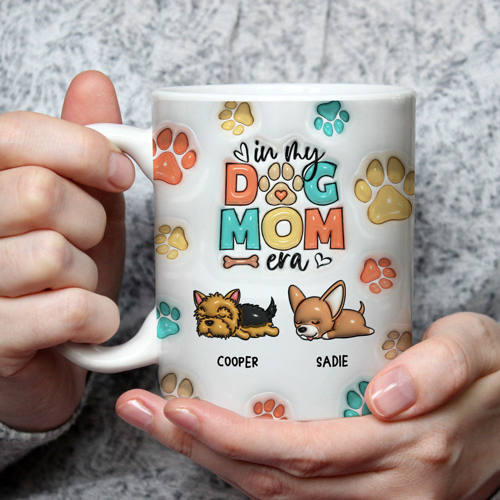 Custom Christmas Birthday Gifts For Dog Lovers • Dog Mom Era - Personalized 3D Inflated Effect Mug