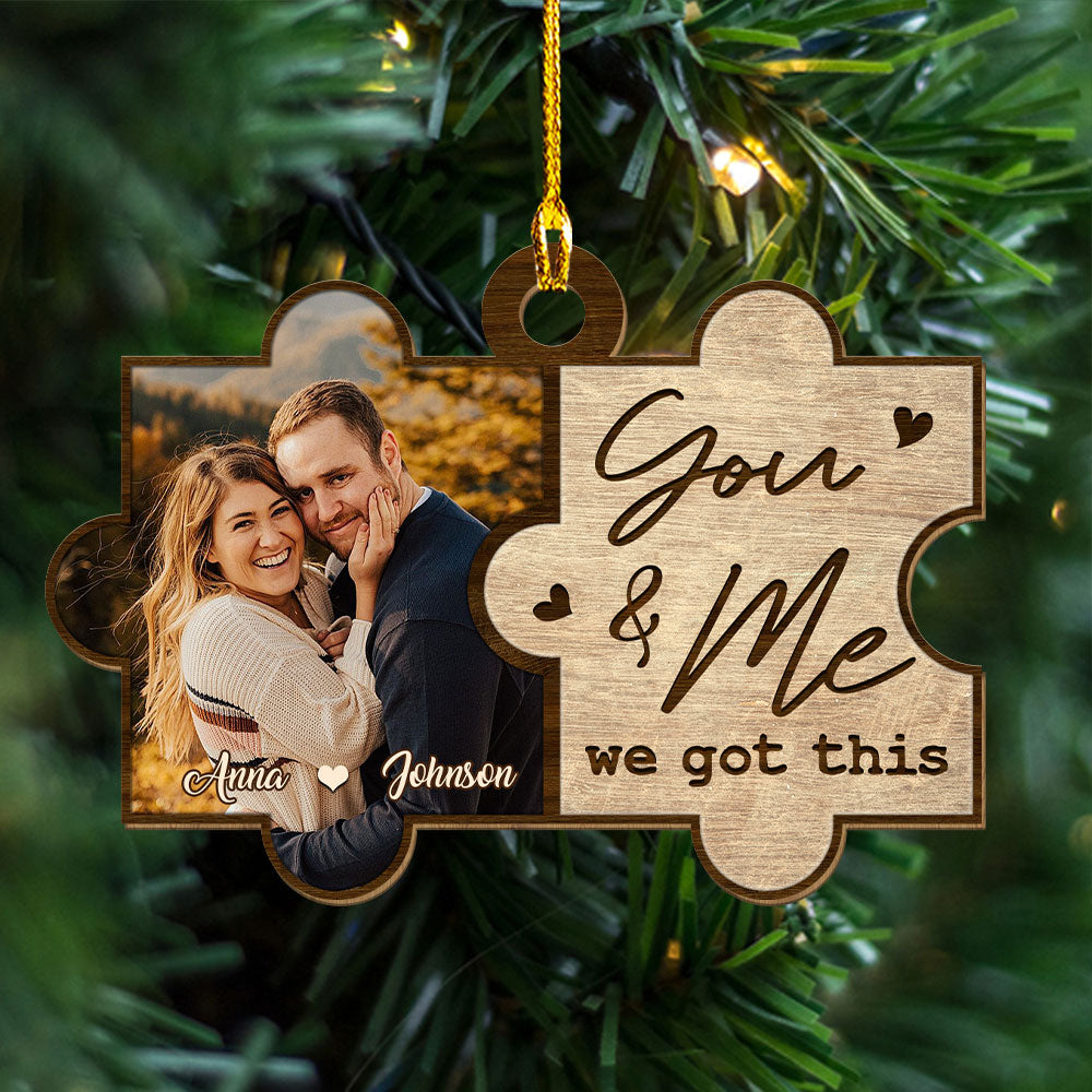 You And Me Piece - Personalized 1-layered Wood Ornament