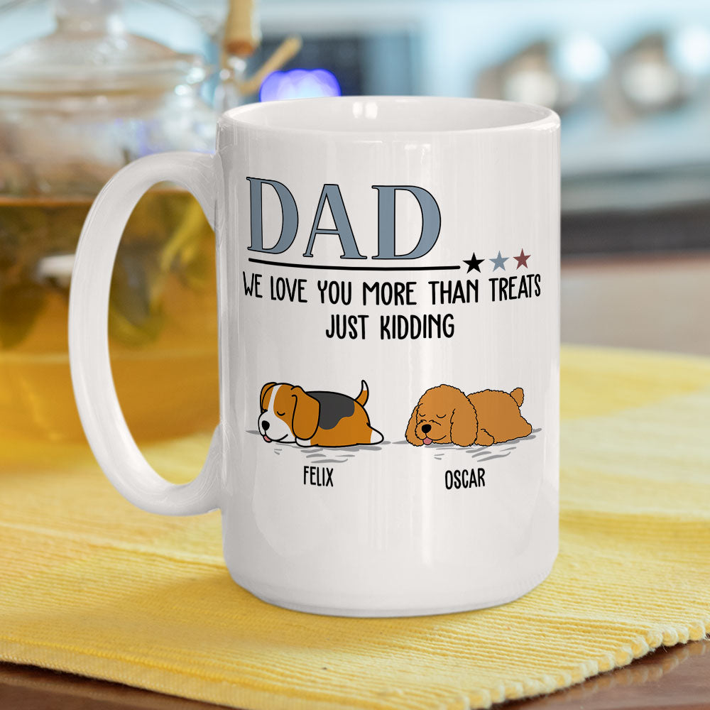 Custom Photo Christmas Birthday Gifts For Dog Lovers • I Love You More Than Treats - Personalized Coffee Mug