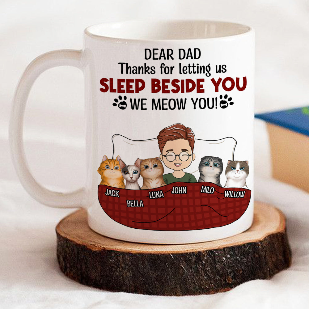 Custom Mother's day Birthday Gifts For Cat Mom, Cat Lovers • Letting Me Sleep Beside You - Personalized Coffee Mug