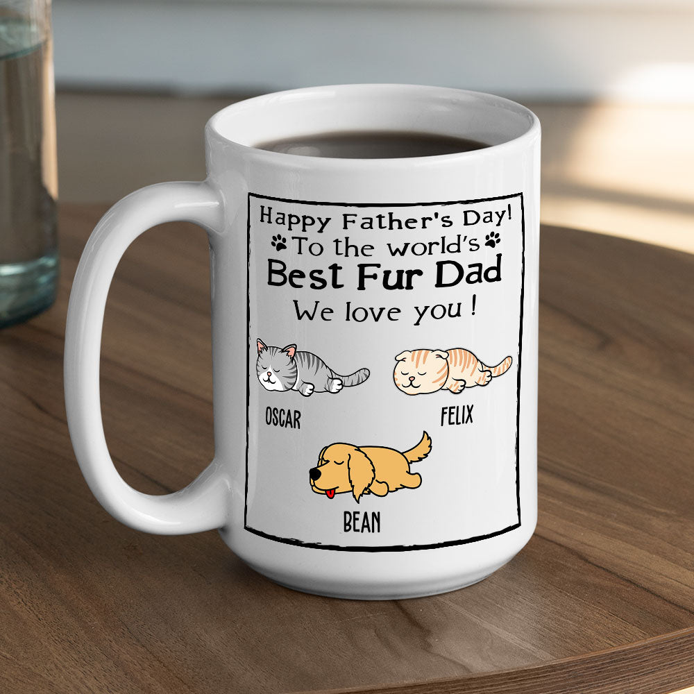 Custom Photo Christmas Birthday Gifts For Dog Dad, Dog Lovers • Best Fur Dad - Personalized Coffee Mug