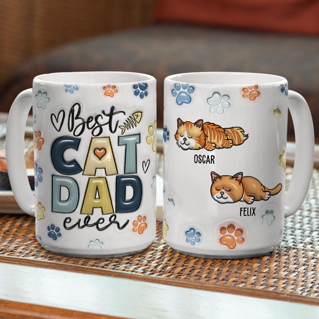 Custom Mother's day Birthday Gifts For Cat Mom, Cat Lovers • Best Cat Dad Mom In The World - Personalized 3D Inflated Effect Mug