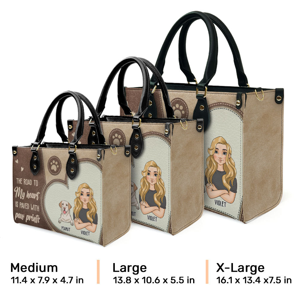 Paved With Paw Prints - Personalized Leather Bag