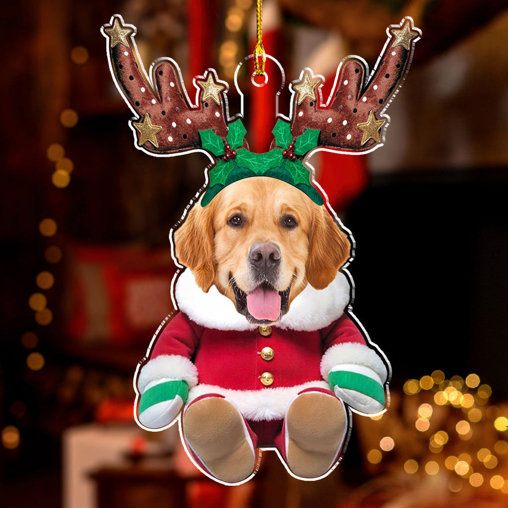 Baby Dog Reindeer - Personalized Acrylic Ornament