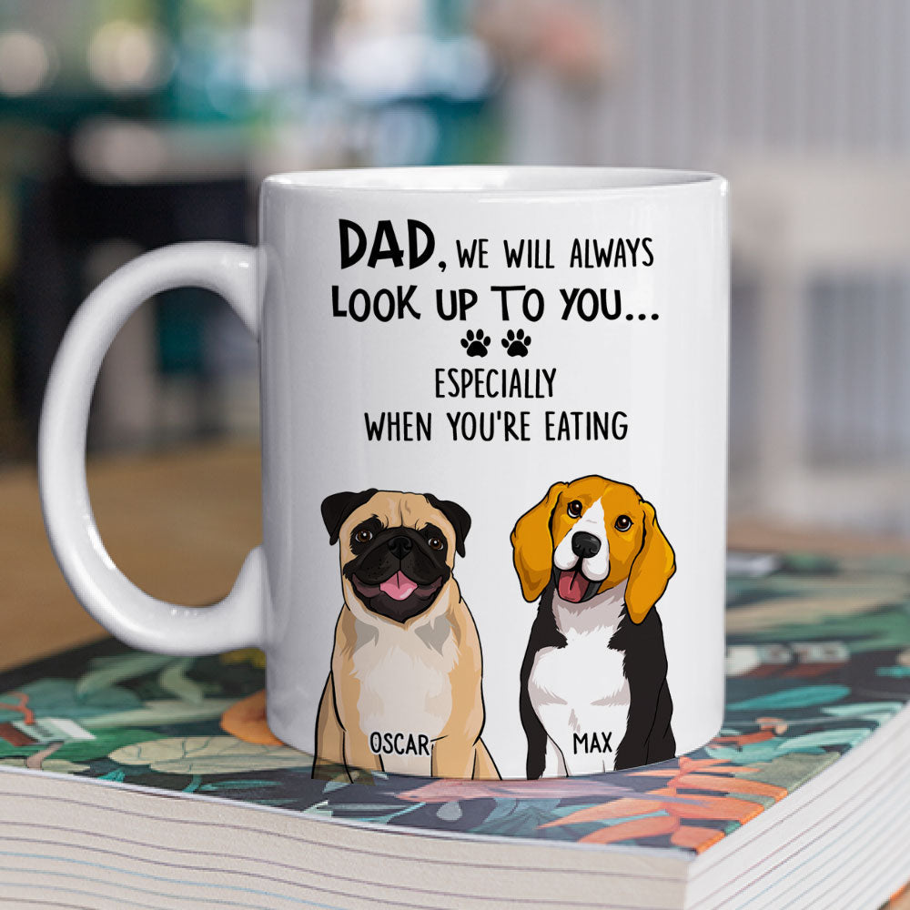 Custom Christmas Birthday Gifts For Dog Lovers • Look Up To You - Personalized Coffee Mug