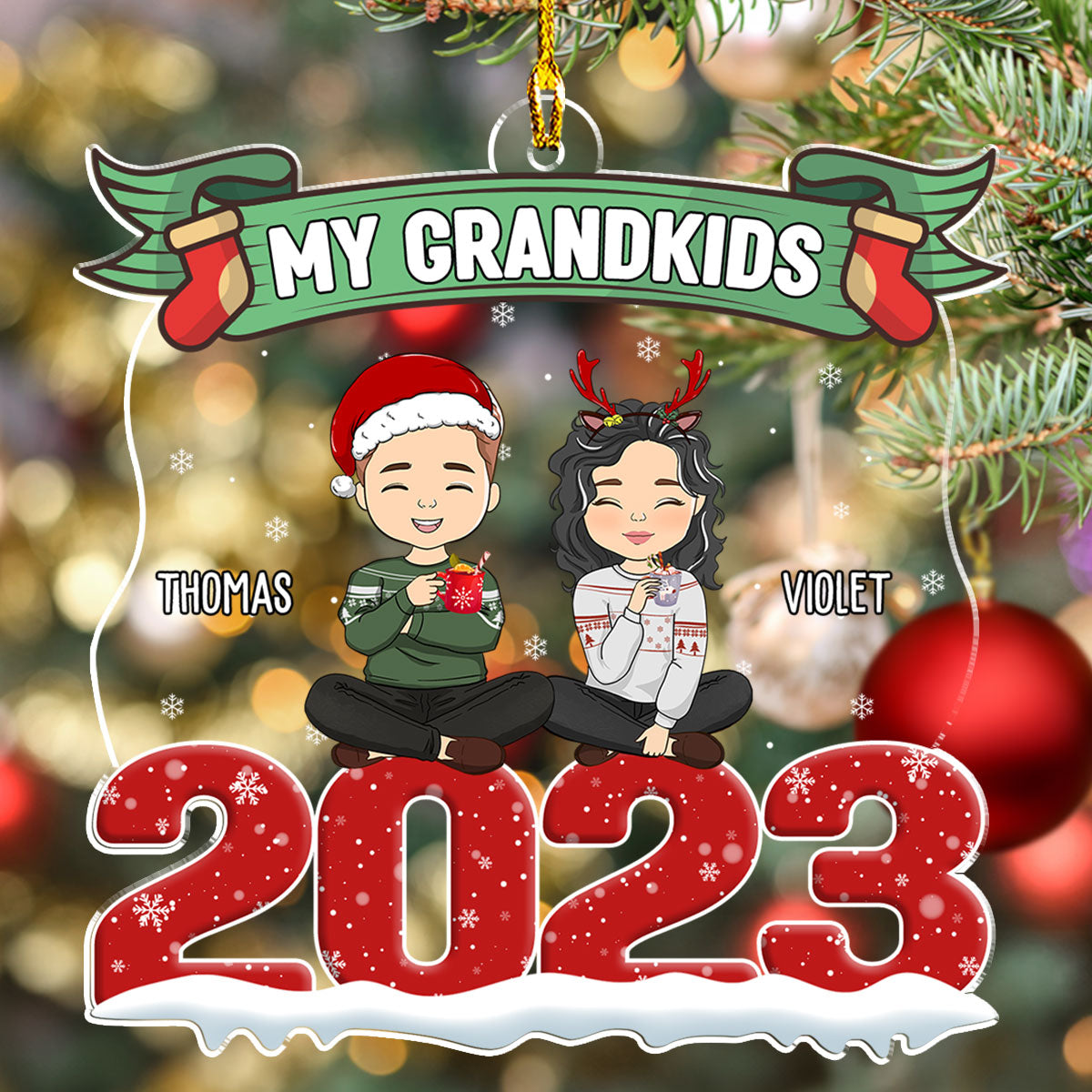 2023 Grandkids - Personalized Acrylic Ornament