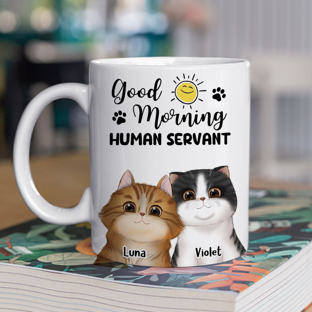Custom Mother's day Birthday Gifts For Cat Mom, Cat Lovers • Good Morning - Personalized Coffee Mug