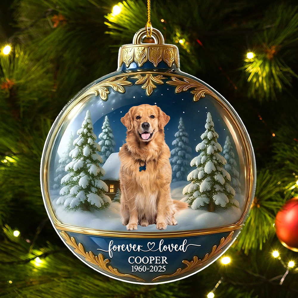 Custom Christmas Memorial Sympathy Gifts For Dogs, Cats • Forever Loved - Personalized Acrylic Ornament