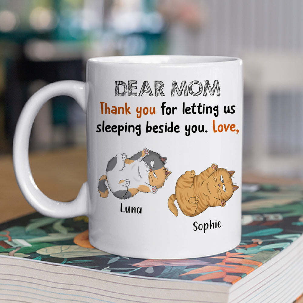 Custom Christmas Birthday Gifts For Cat Lovers • Sleeping Beside You - Personalized Coffee Mug