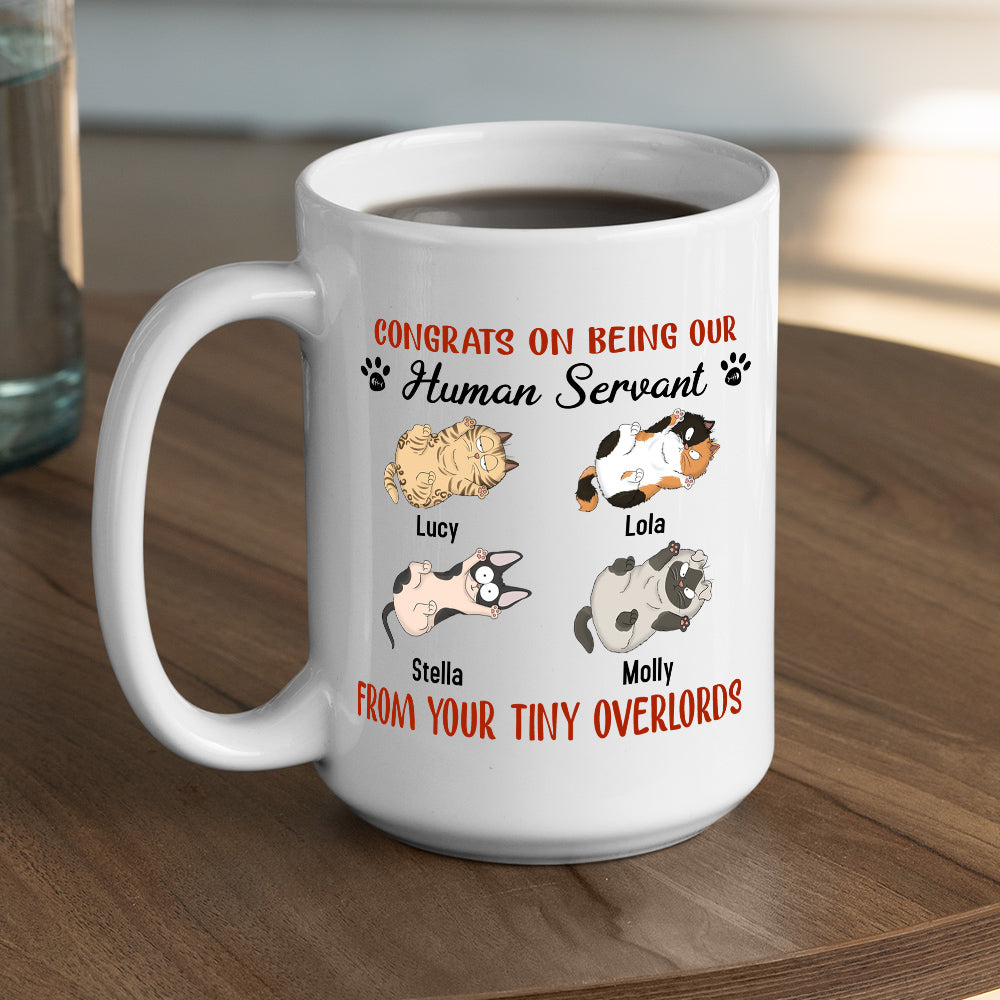 Custom Christmas Birthday Gifts For Cat Lovers • Being Our Human Servant - Personalized Coffee Mug