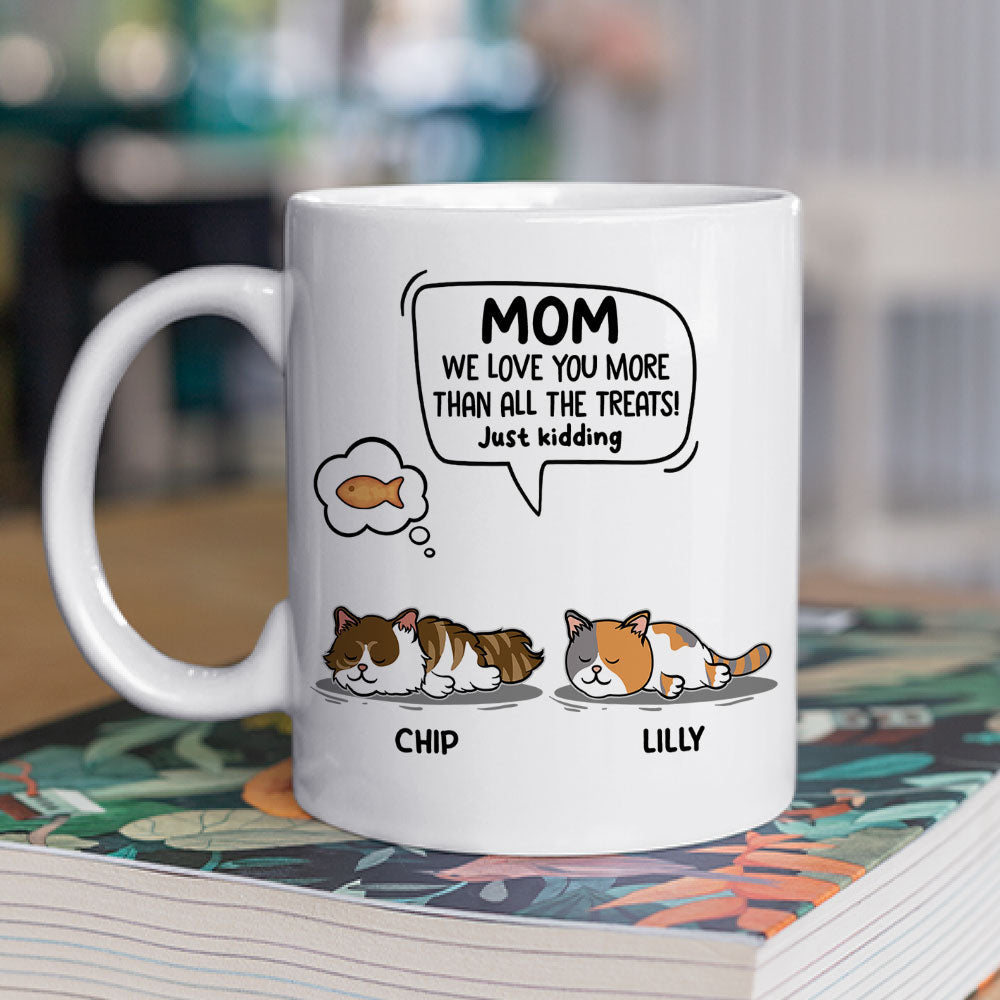 Custom Photo Mother's day Birthday Gifts For Cat Mom, Cat Lovers • Cat Just Kidding - Personalized Coffee Mug