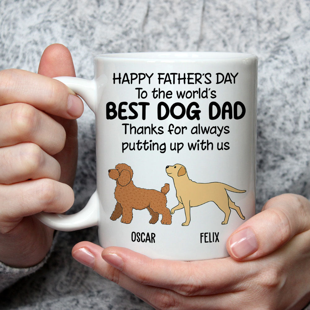 Custom Photo Christmas Birthday Gifts For Dog Lovers • Thanks For Putting Up - Personalized Coffee Mug