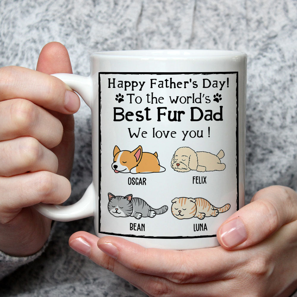 Custom Photo Christmas Birthday Gifts For Dog Dad, Dog Lovers • Best Fur Dad - Personalized Coffee Mug