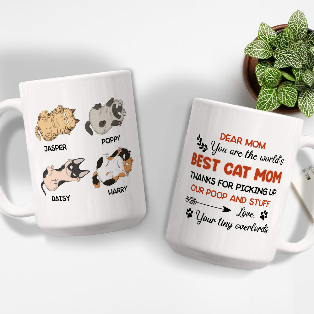 Custom Mother's day Birthday Gifts For Cat Mom, Cat Lovers • Thanks For Picking Up - Personalized Coffee Mug