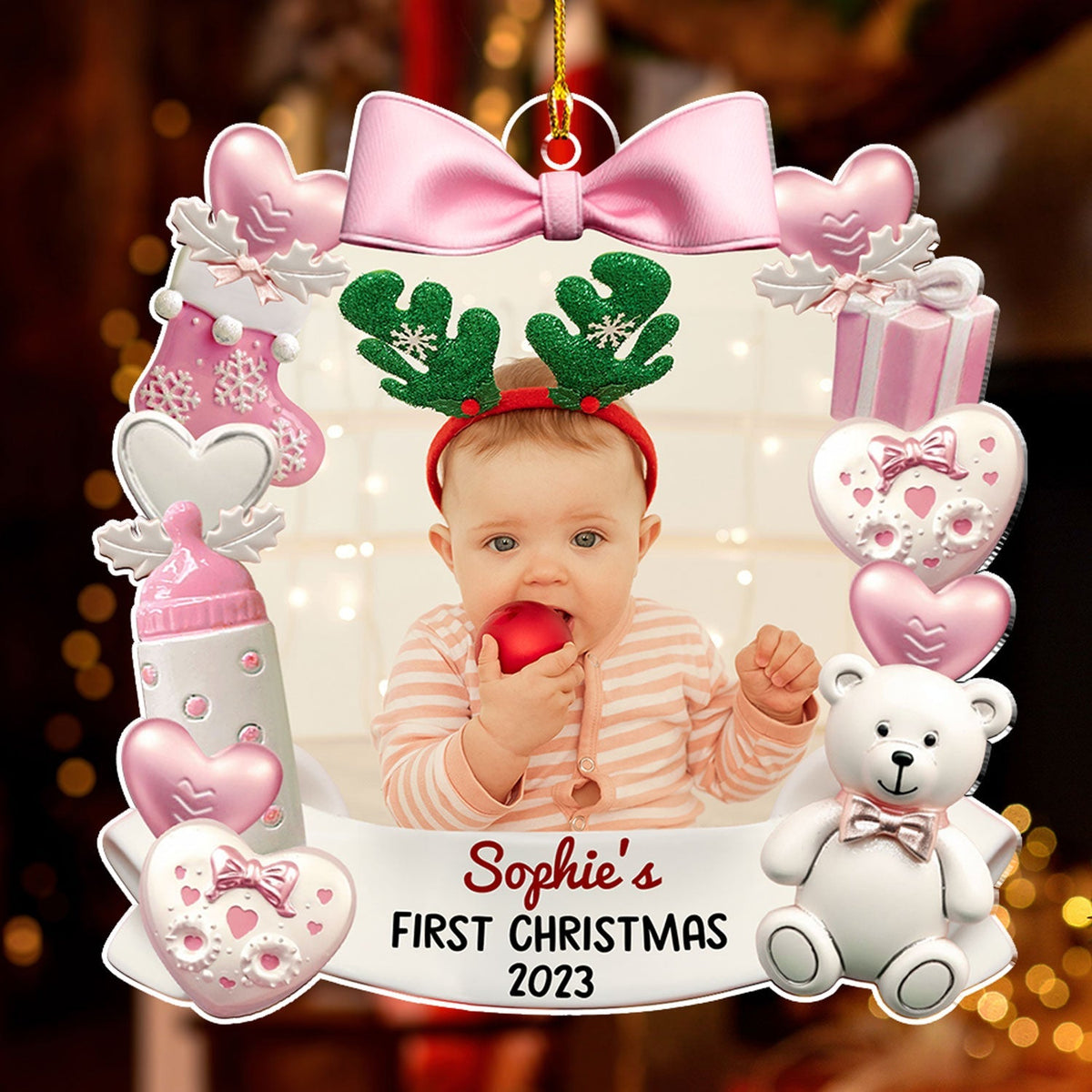 Baby First Christmas 3 - Personalized Acrylic Ornament