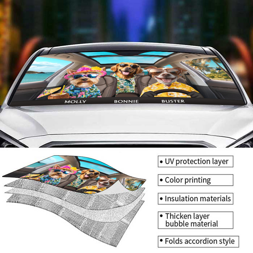 Custom Christmas Birthday Gifts Car Accessories for Dog Parents • Life Is Better With My Dog Summer - Personalized Car Sunshade