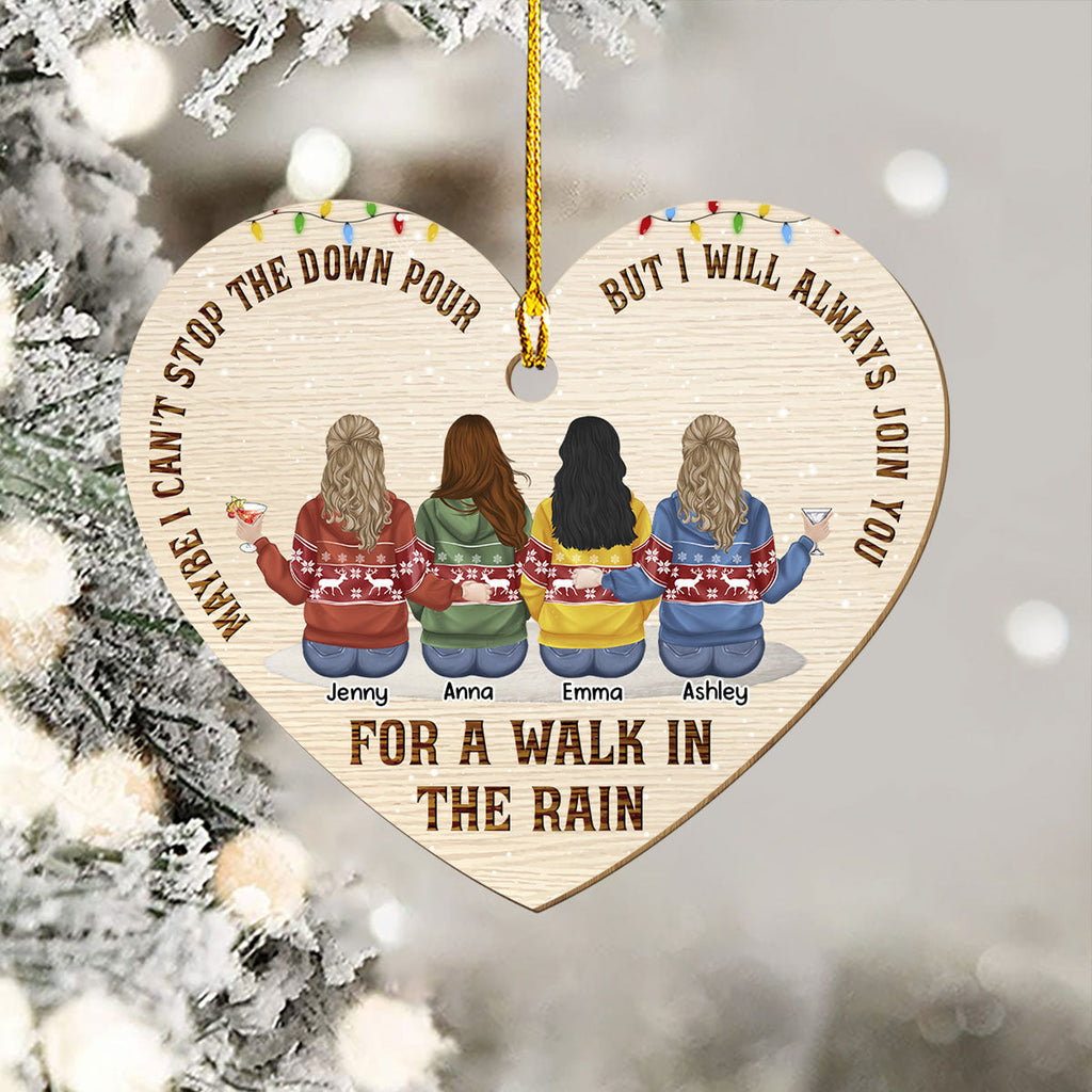 A Walk In The Rain - Personalized 1-layered Wood Ornament