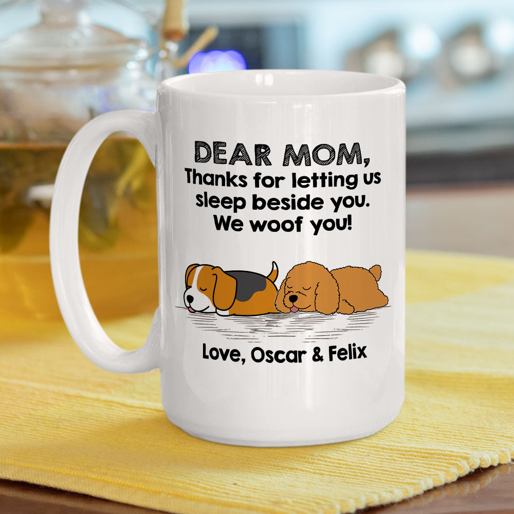 Custom Photo Christmas Birthday Gifts For Dog Lovers • Sleep Beside Dog 2 - Personalized Coffee Mug