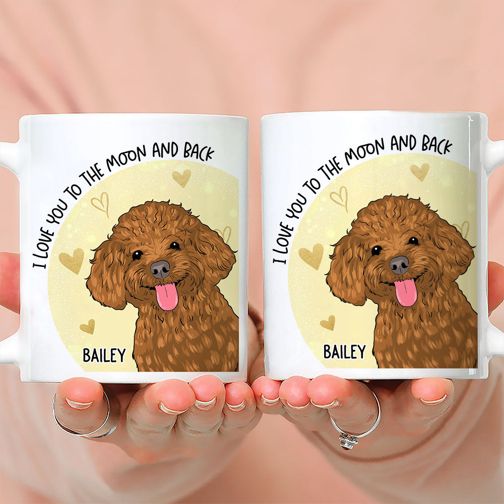 Custom Christmas Birthday Gifts For Dog Lovers • To The Moon - Personalized Coffee Mug
