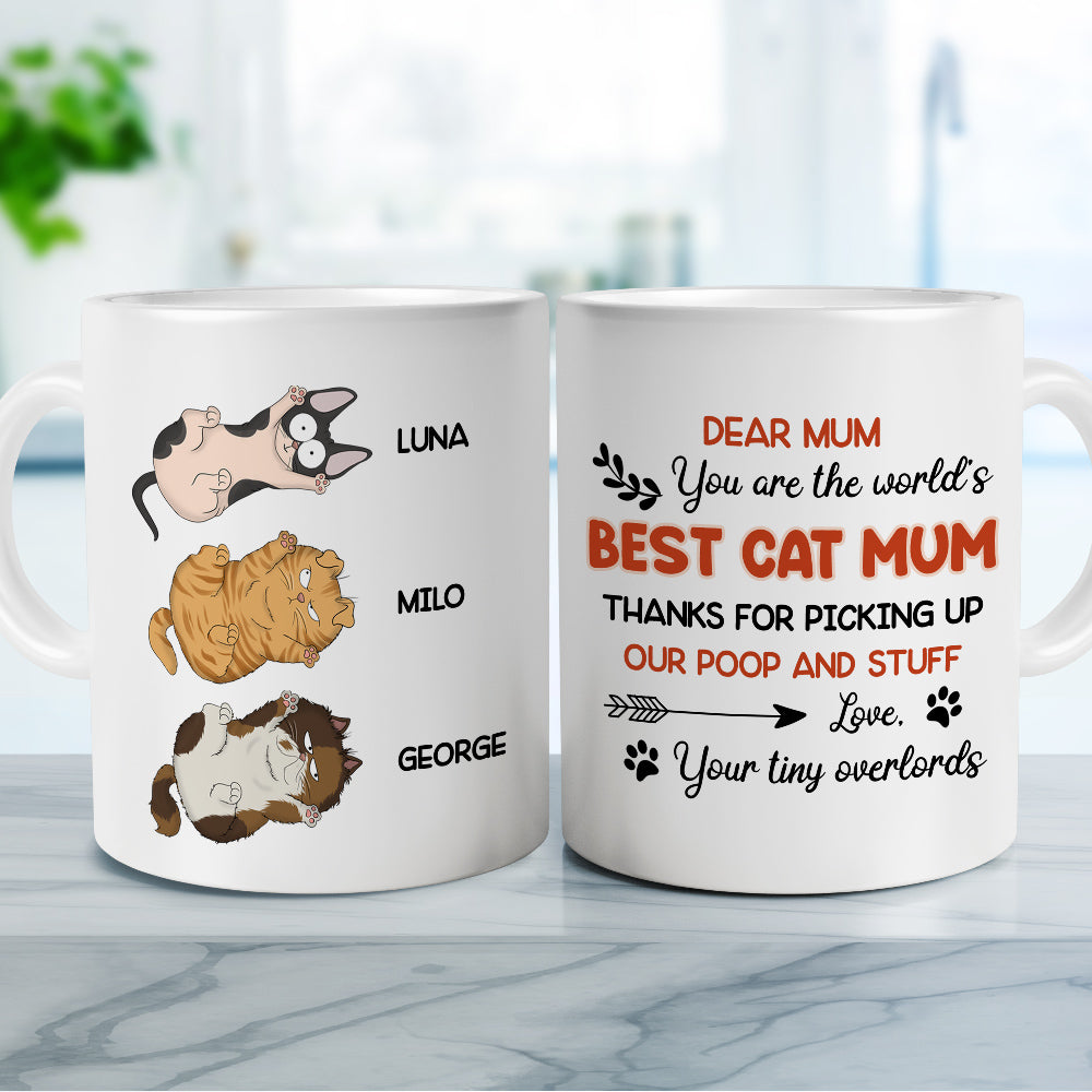 Custom Mother's day Birthday Gifts For Cat Mom, Cat Lovers • Thanks For Picking Up - Personalized Coffee Mug