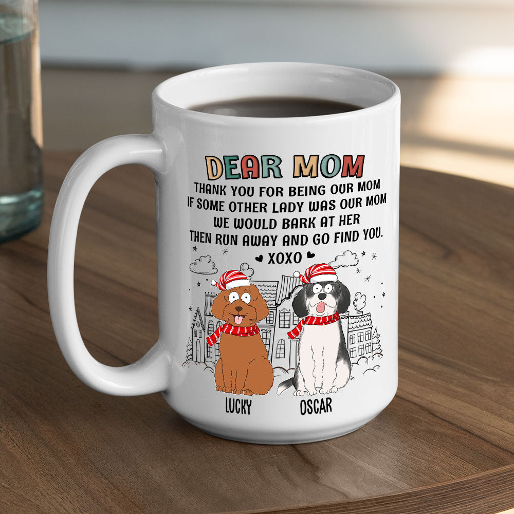 Custom Photo Christmas Birthday Gifts For Dog Lovers • Dear Dad XOXO - Personalized Coffee Mug