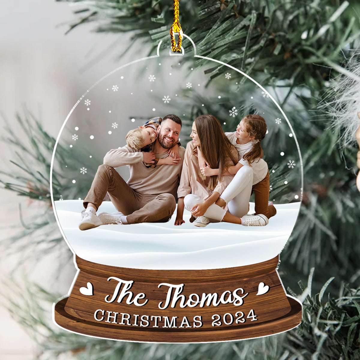 Family Snowglobe - Personalized Acrylic Ornament