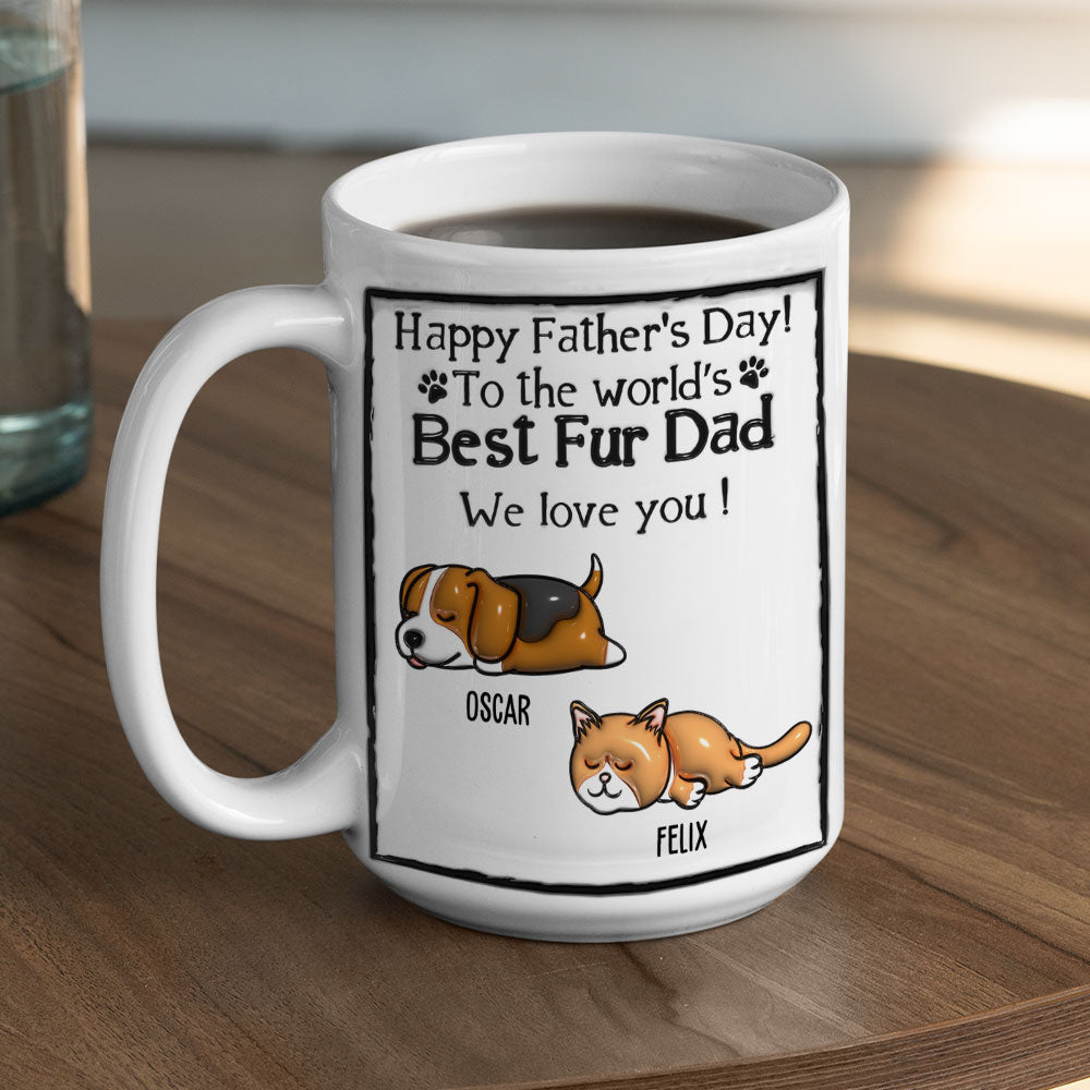 Custom Photo Christmas Birthday Gifts For Dog Dad, Dog Lovers • Love Pet Dad - Personalized 3D Inflated Effect Mug