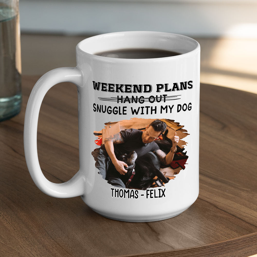 Custom Photo Christmas Birthday Gifts For Dog Lovers • Hang Out Or Snuggle Photo - Personalized Coffee Mug