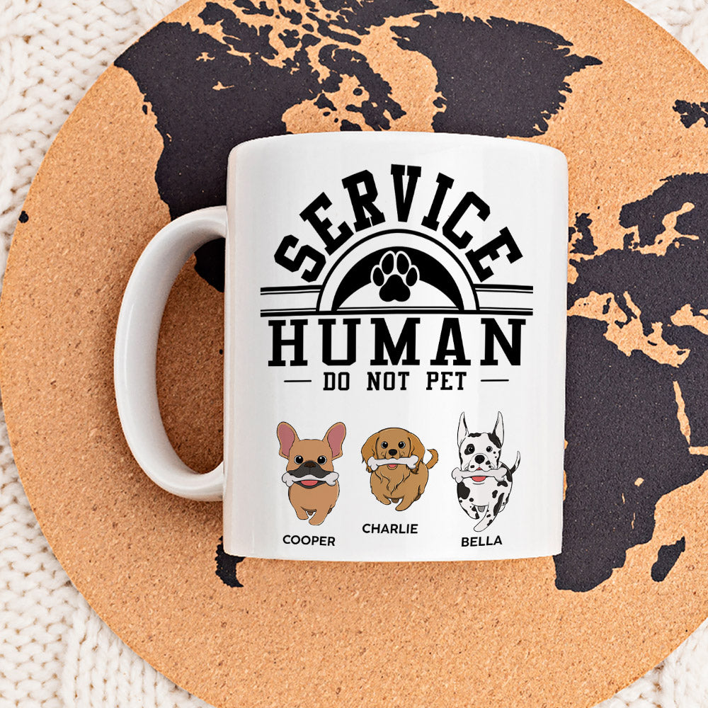 Custom Christmas Birthday Gifts For Dog Dad, Dog Lovers • Service Human, Do Not Pet - Personalized Coffee Mug