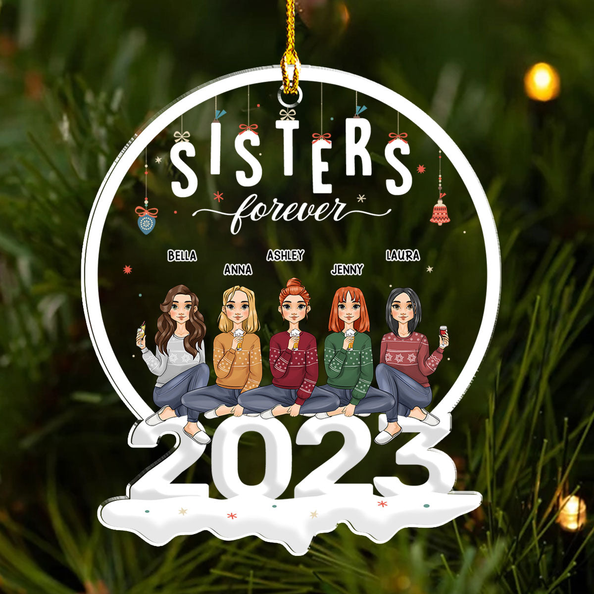 Besties 2023 - Personalized Acrylic Ornament