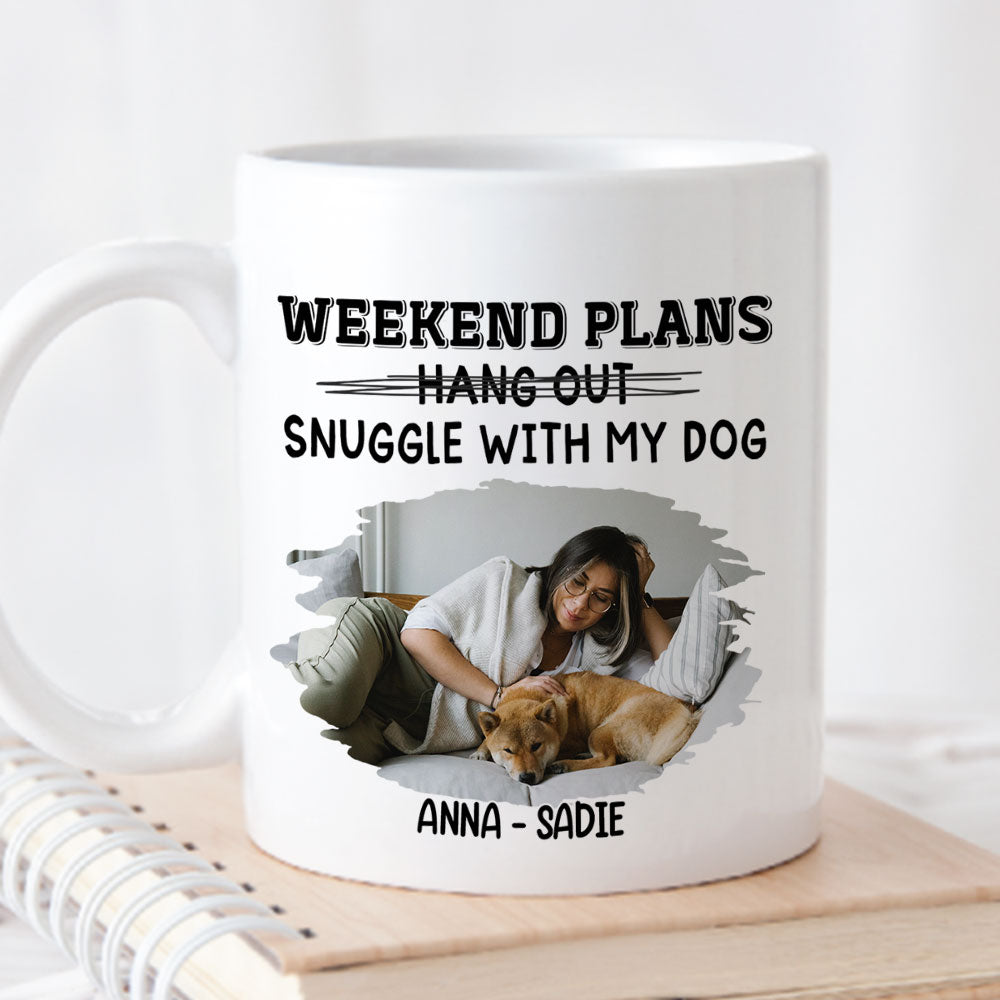 Custom Photo Christmas Birthday Gifts For Dog Lovers • Hang Out Or Snuggle Photo - Personalized Coffee Mug