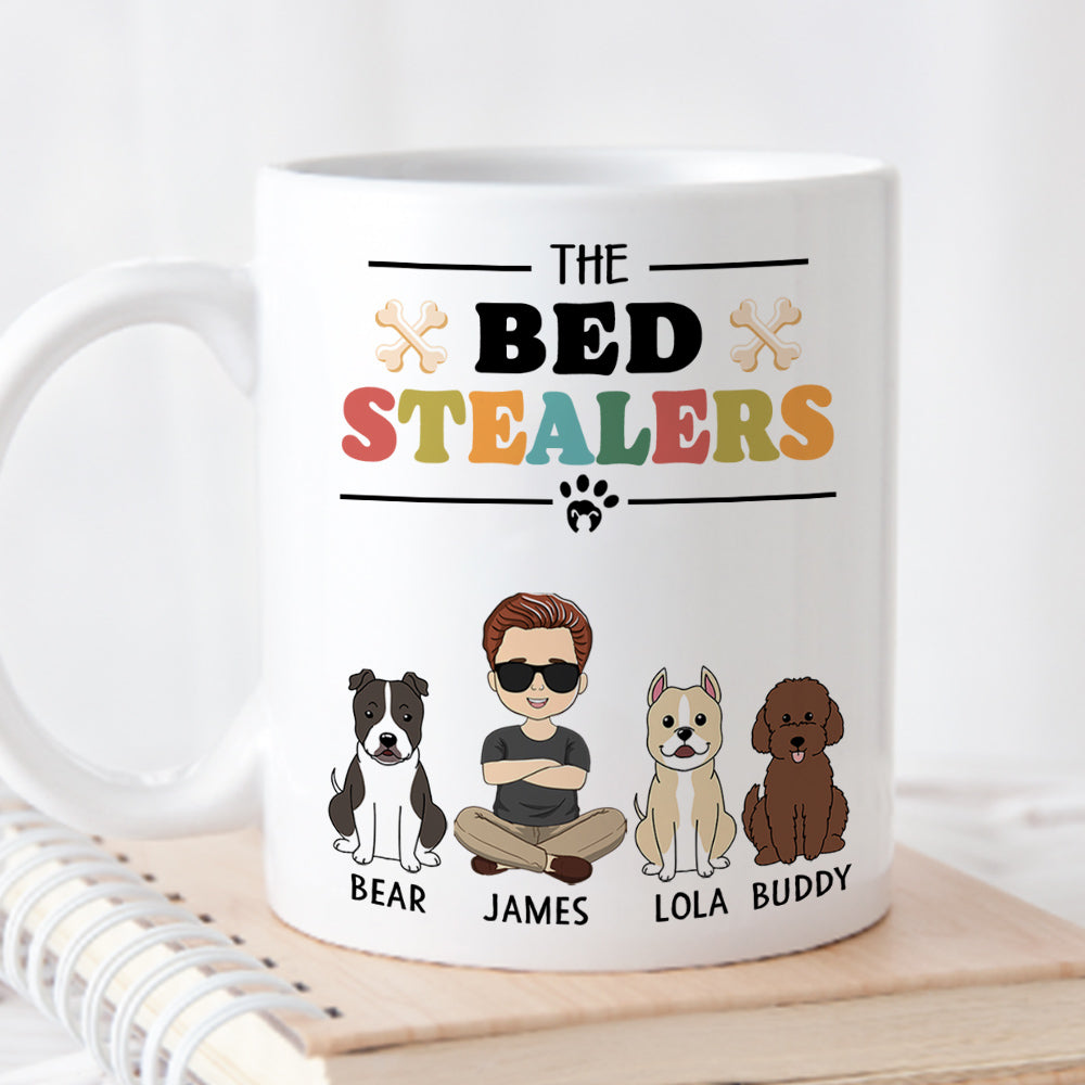 Custom Christmas Birthday Gifts For Dog Lovers • Bed Stealer - Personalized Coffee Mug