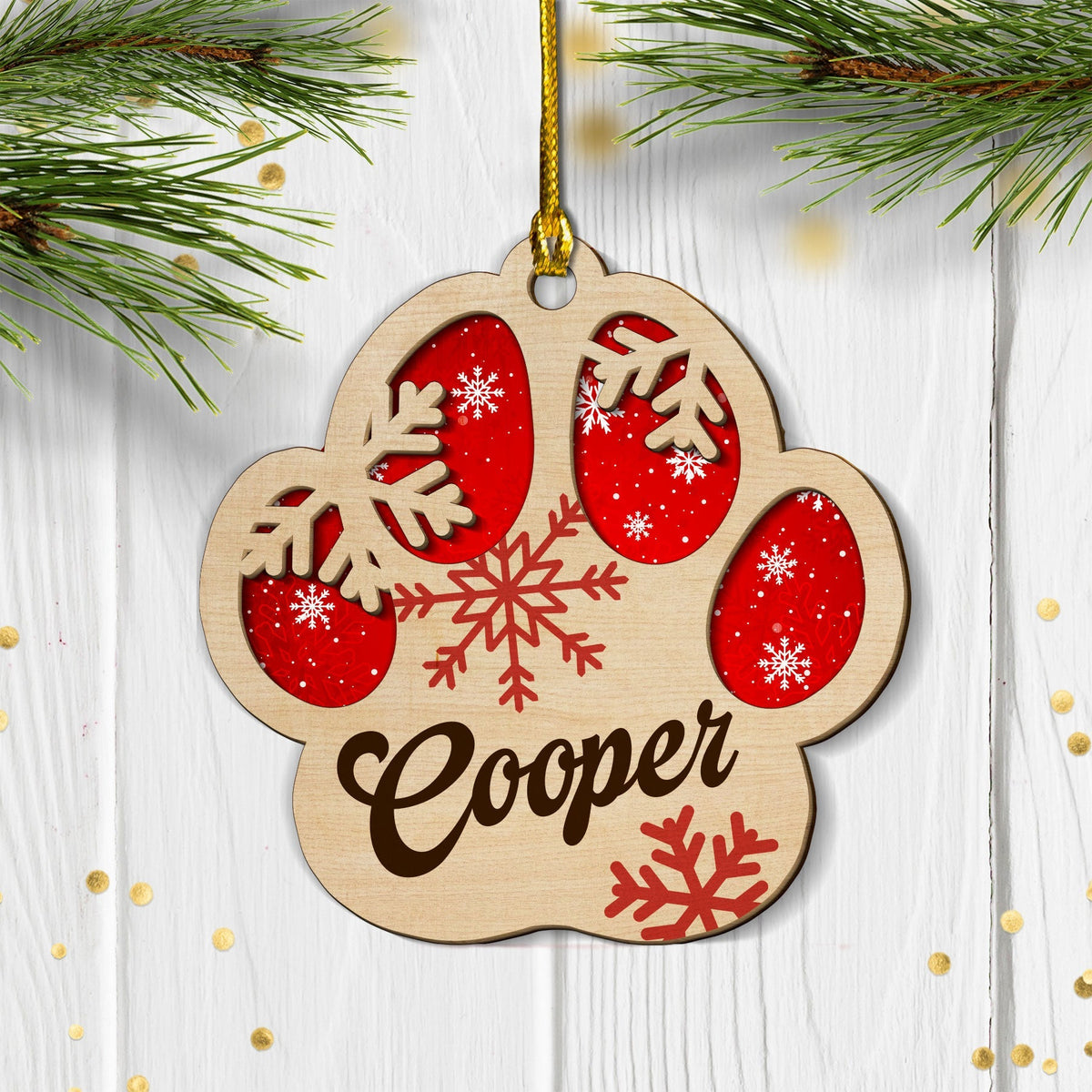 Custom Christmas Decor Home Birthday Gifts For Dog Lovers • Family And Pet Ornament 2 - Personalized 2-layered Wood Ornament