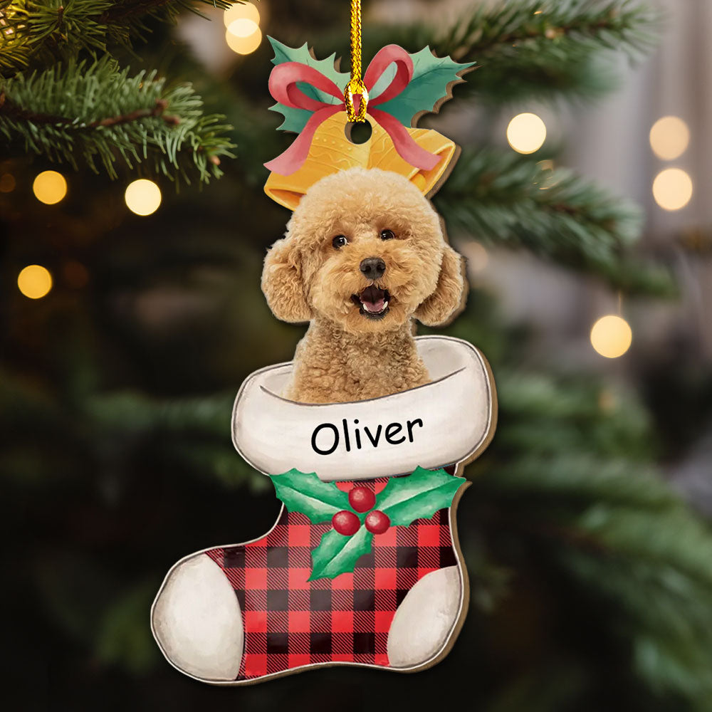 Stocking Photo - Personalized 1-layered Wood Ornament