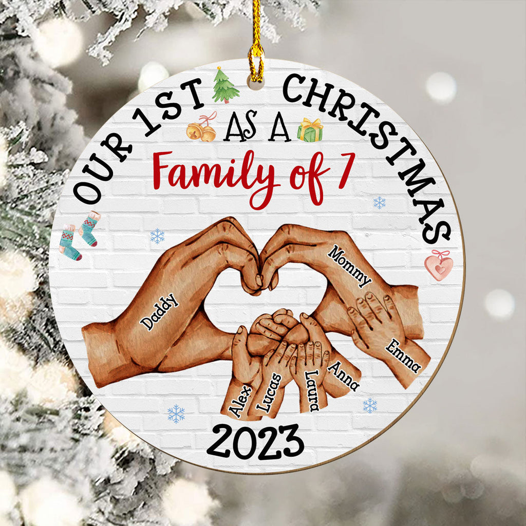Our First Christmas - Personalized 1-layered Wood Ornament