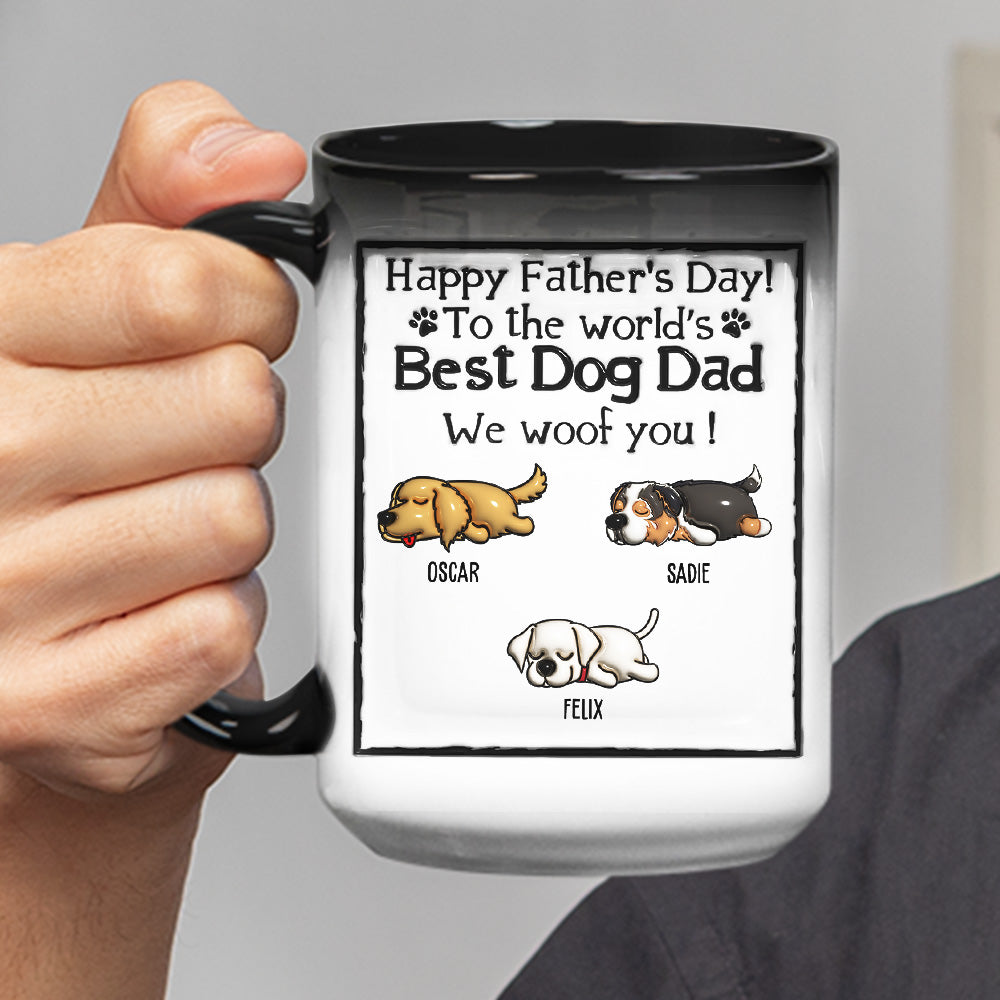 Custom Photo Christmas Birthday Gifts For Dog Dad, Dog Lovers • Best Dog Dad - Personalized Color Changing Mug