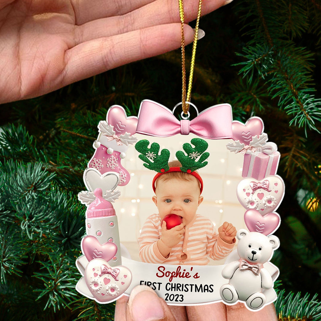 Baby First Christmas 3 - Personalized Acrylic Ornament