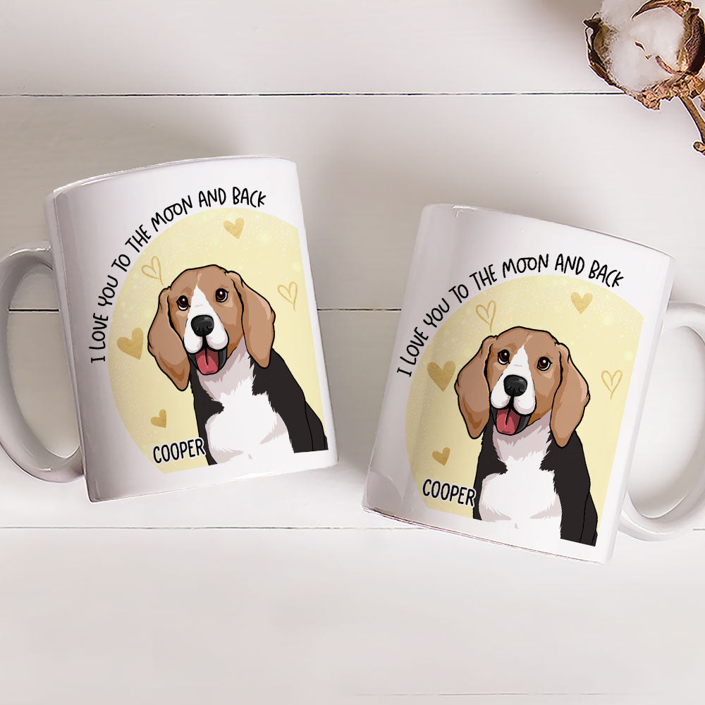Custom Christmas Birthday Gifts For Dog Lovers • To The Moon - Personalized Coffee Mug