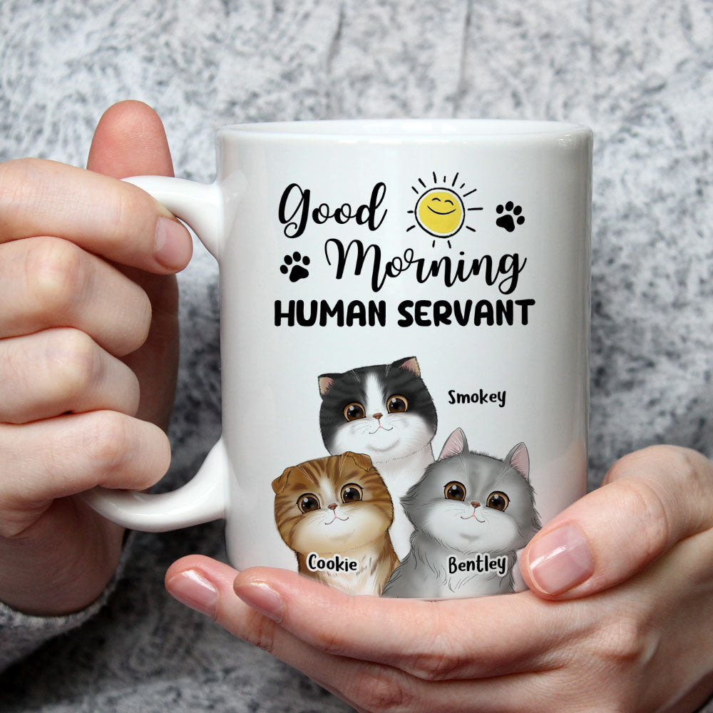 Custom Mother's day Birthday Gifts For Cat Mom, Cat Lovers • Good Morning - Personalized Coffee Mug