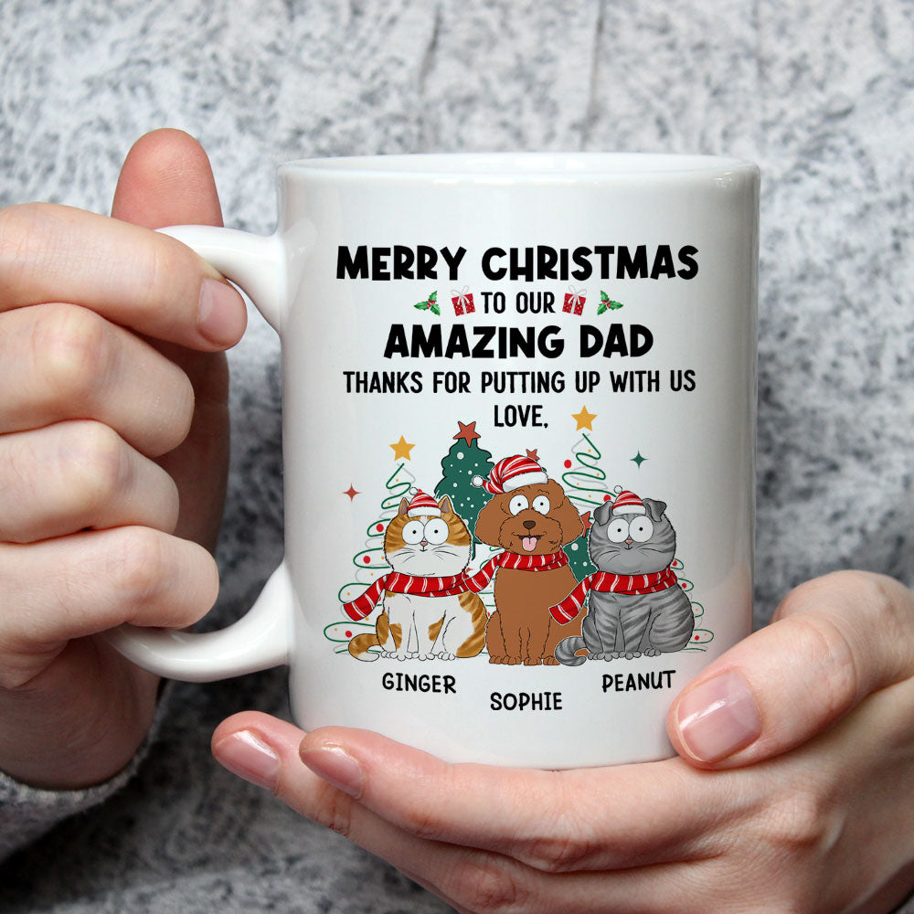 Custom Photo Mother's day Birthday Gifts For Cat Mom, Cat Lovers • Putting Up With Us - Personalized Coffee Mug