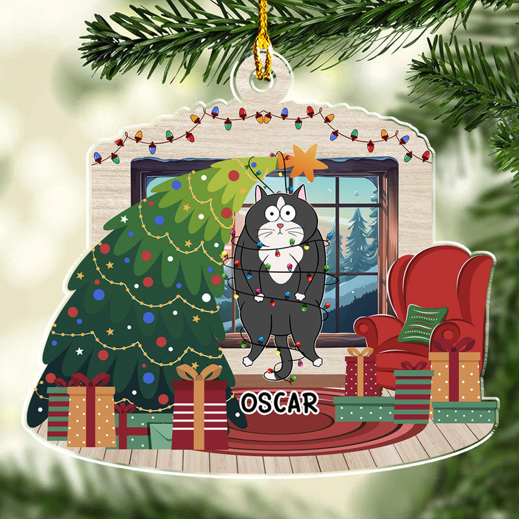 Christmas Tree Falling - Personalized Acrylic Ornament