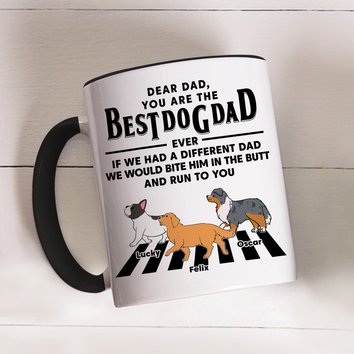 Custom Photo Christmas Birthday Gifts For Dog Lovers • If We Had A Different Dad - Personalized Accent Mug