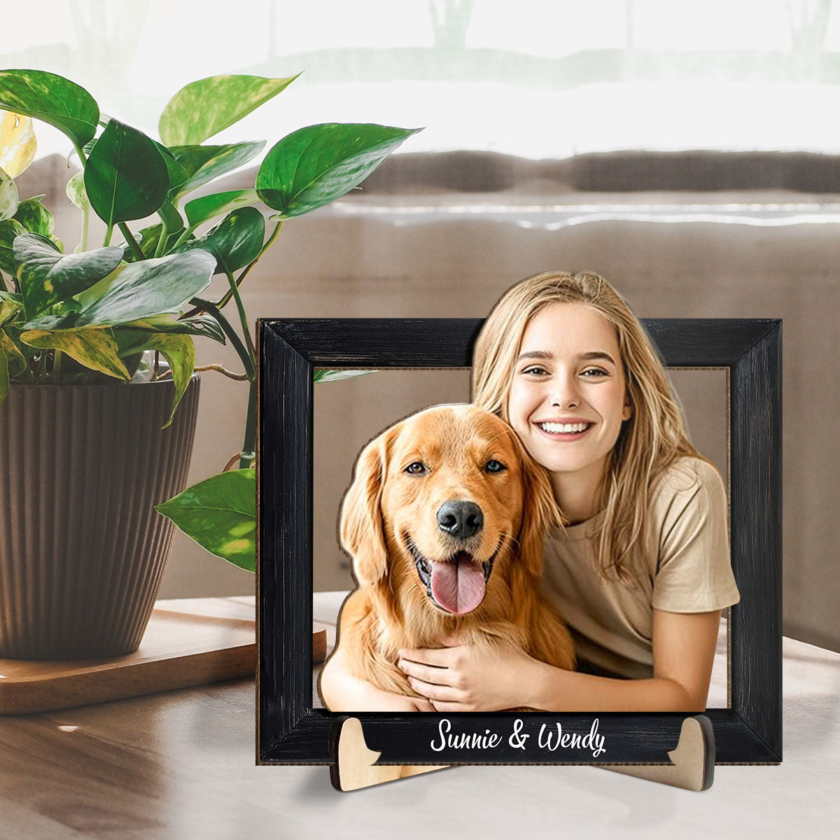 Happy Dog Mom - Personalized Wooden Plaque