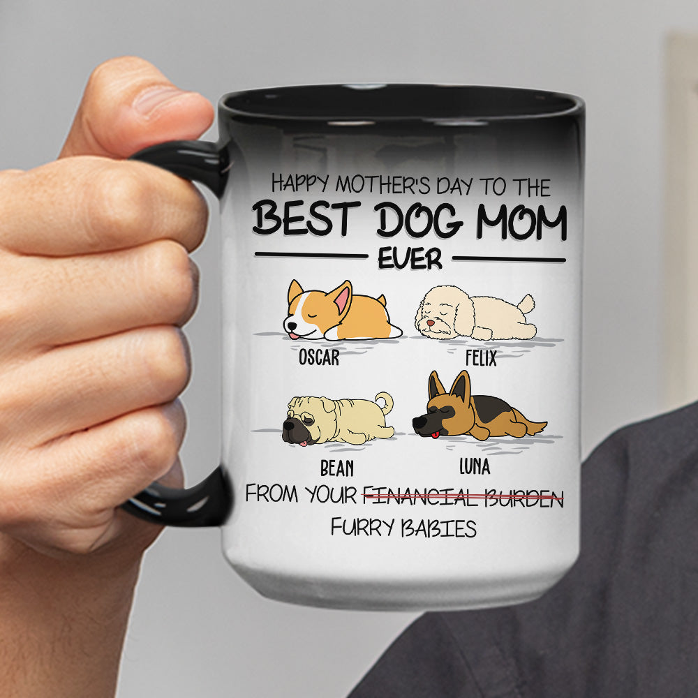 Custom Photo Christmas Birthday Gifts For Dog Lovers • Happy Mother's Day To The Best Mom Ever - Personalized Color Changing Mug