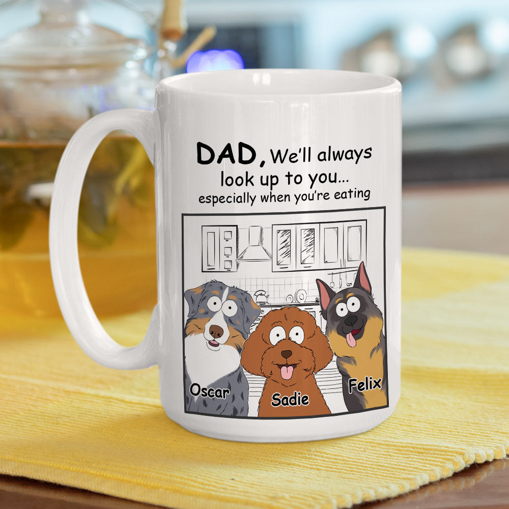 Custom Photo Christmas Birthday Gifts For Dog Lovers • Always Look Up - Personalized Coffee Mug