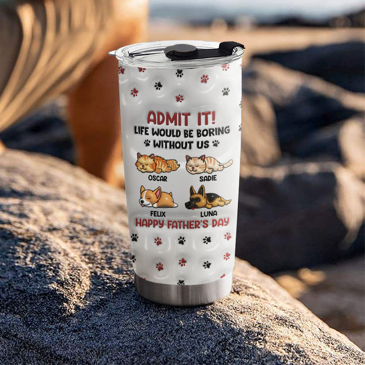 Custom Christmas Birthday Gifts For Cat Lovers • Admit It Version Pets - Personalized 3D Inflated Effect Tumbler