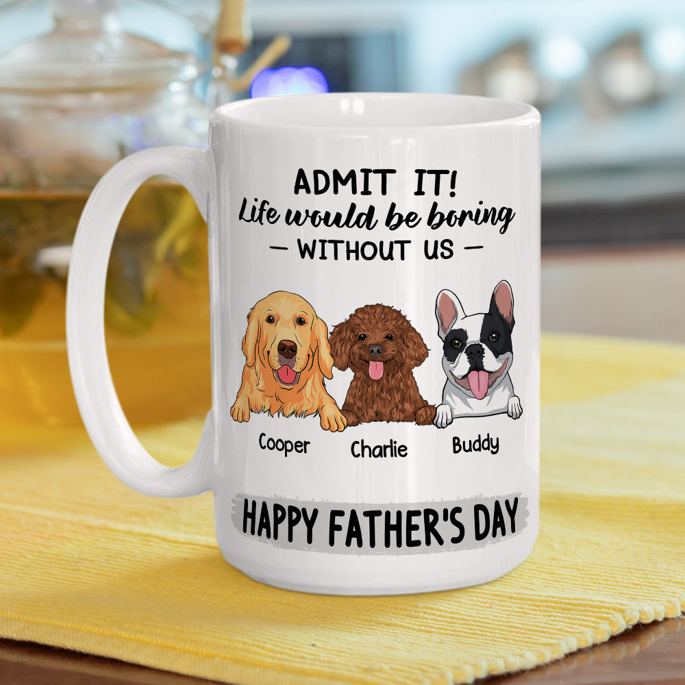 Custom Photo Christmas Birthday Gifts For Dog Lovers • Be Boring Without Us - Personalized Coffee Mug